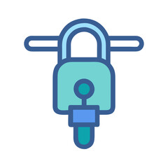 Stylish Scooter Icon with Blue and Teal Accents