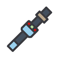 Abstract Smart Watch Icon with Black Background Design