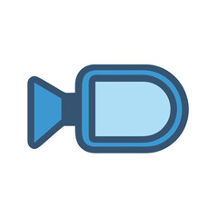 Blue Side View Mirror Car Isolated Illustration
