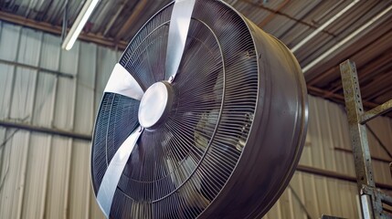 Large Industrial Fan Used for Cooling Workers in Warehouse Setting