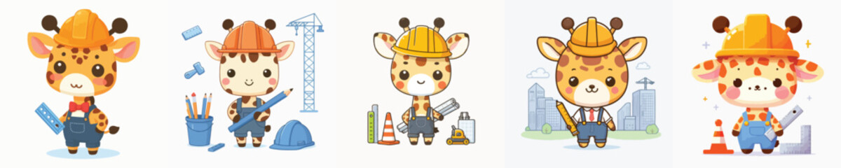 cute giraffe vector in architect costume © sarah16blakeyxh2