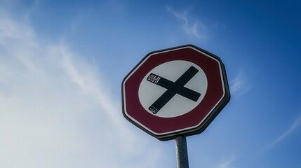 Large Attention-Grabbing Sign with Cigarette Crossed Out