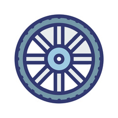 Obraz premium Vintage Wagon Wheel Illustration on Black Background