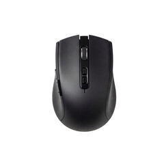 Black wireless computer mouse isolated on transparent