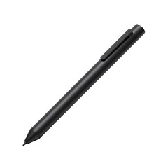Black stylus pen angled view isolated on transparent