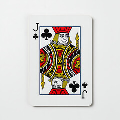 Detailed Jack of Clubs Playing Card with Intricate Design and Symbols