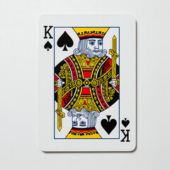 Detailed King of Spades Playing Card with Intricate Design and Royal Imagery