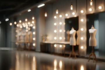 Fashion Studio with Mannequins and Warm Light Decoration