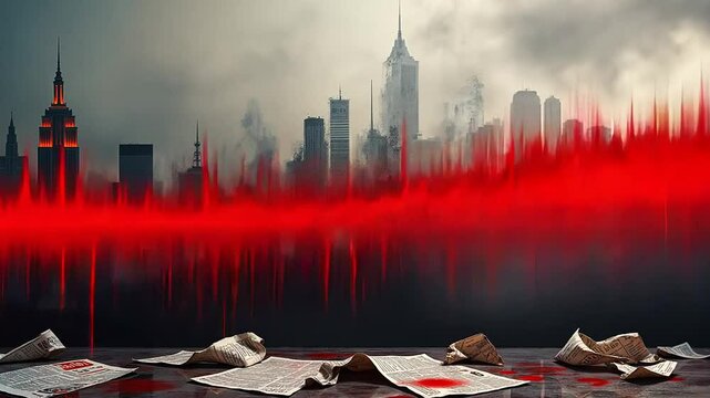 Falling stock market graph, economical crisis	