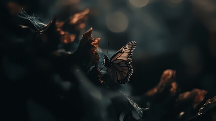 Monarch Butterfly Perched on Vibrant Flower with Wings Spread Wide