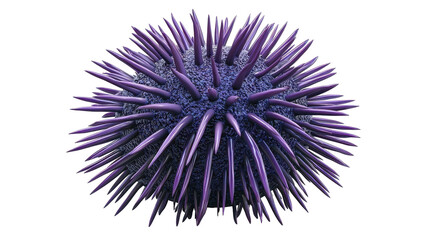 Purple Spiked Sphere on Transparent Background Close Up
