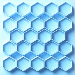 Fototapeta premium Abstract light blue hexagon pattern, geometric background, design element, for website or presentation