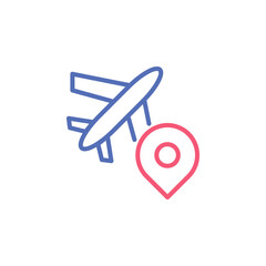 Travel map pin icon. 