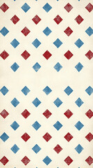 Red and blue diamond pattern on textured background, ideal for textile design or wallpaper
