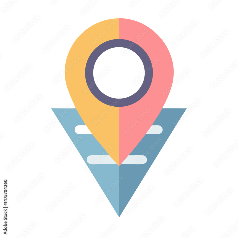 Poster vector map pointer icon symbol for geographic location apps