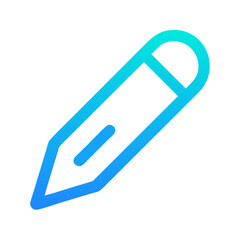 Gradient pencil outline on black background for education concepts