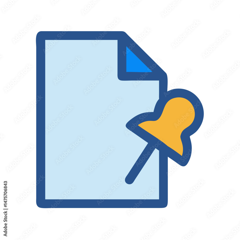 Poster document pinned with a pushpin showing a page reminder