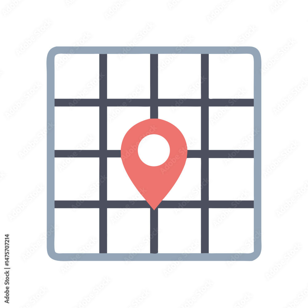 Poster location pointer on a grid map, navigation and guidance