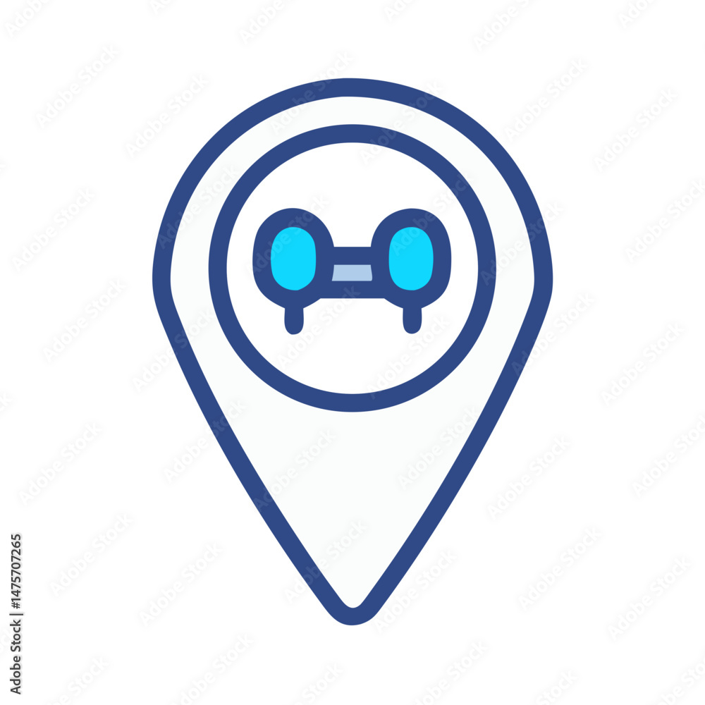 Aufkleber robotics lab location pinpoint on black background icon design