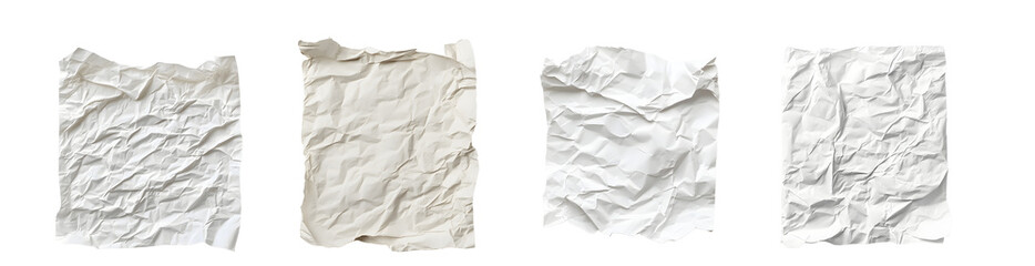 Obraz premium Set of Abstract representation of crumpled paper texture. isolated on transparent background