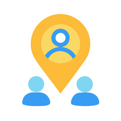 Location Pin with Person Icon for Targeted Marketing