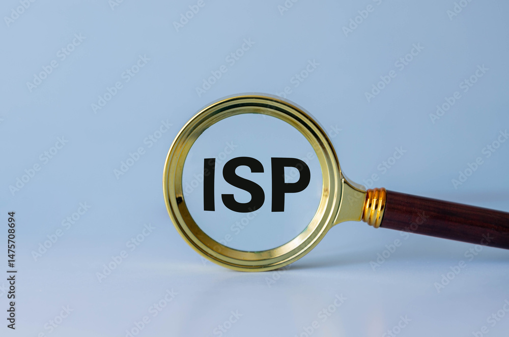 Poster there is notebook with the word isp. it is an abbreviation for internet service provider
