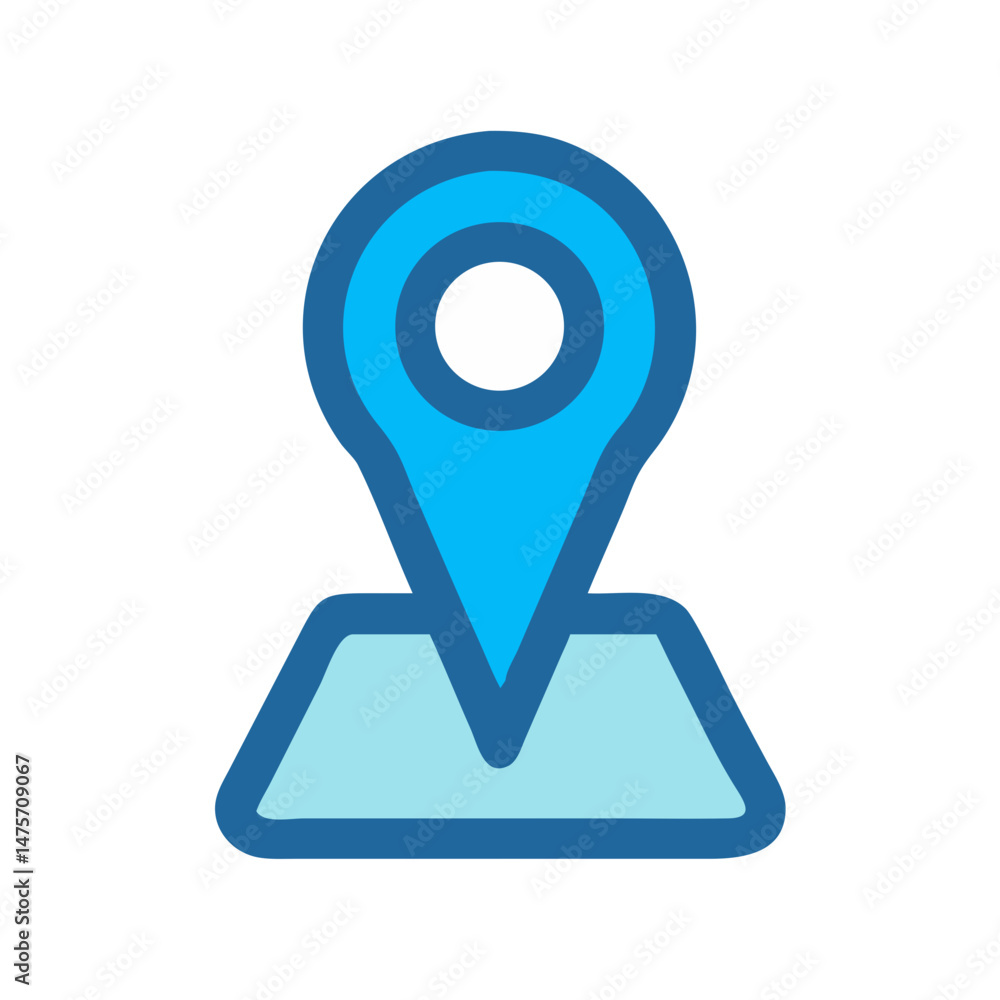 Poster map location pin icon for web and mobile design