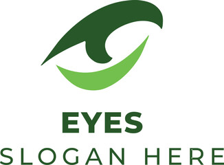 Realistic Human Eye Illustration Framed by Forest Green Cross Marks on Clean White Background