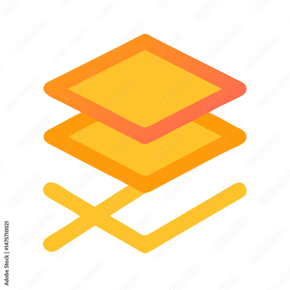 Poster overlapping yellow diamond shapes with check mark on black background