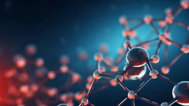 molecule or atom, Abstract structure for Science or medical background, 3d illustration, science, atom, abstract, chemistry, structure, blue, chemical, background
