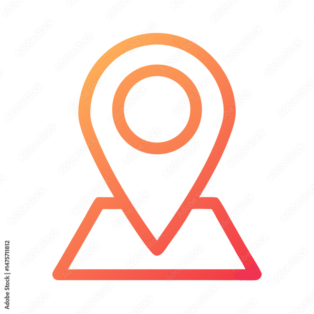 Poster modern location pin with abstract map on black backdrop