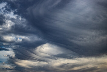 dramatic storm clouds in the sky