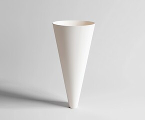 A pristine, empty, white paper cone against a neutral backdrop