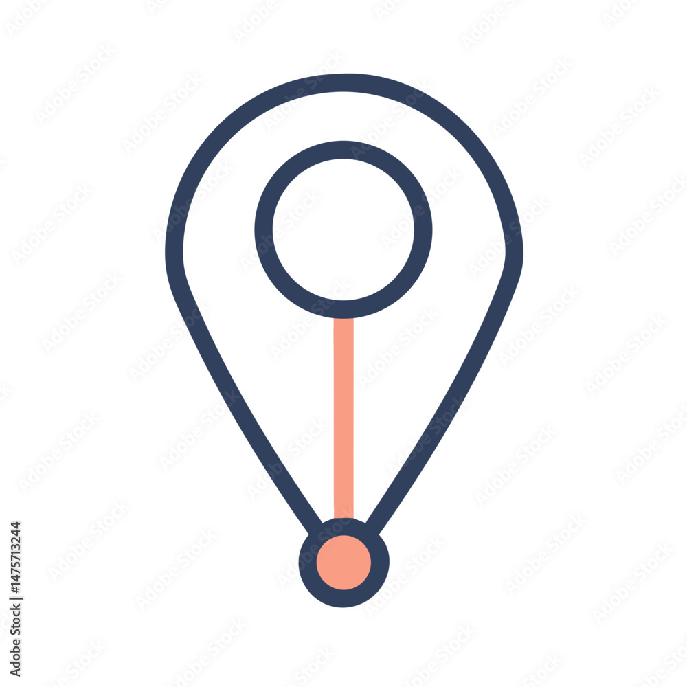 Poster minimalistic navigation marker icon isolated on a black background