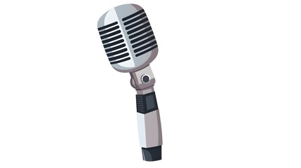 Fototapeta premium Professional microphone icon speech record design isolated on white background for multimedia projects