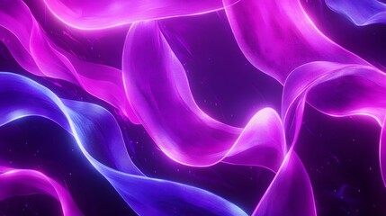 Fototapeta premium Abstract design of vibrant, flowing ribbons in purple and blue hues.