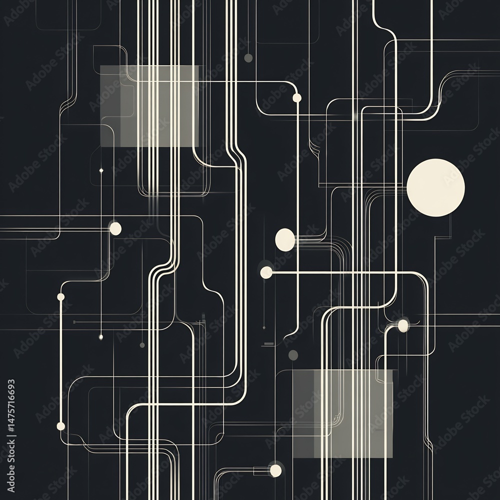 Poster intricate network connections create an abstract technical background visualization