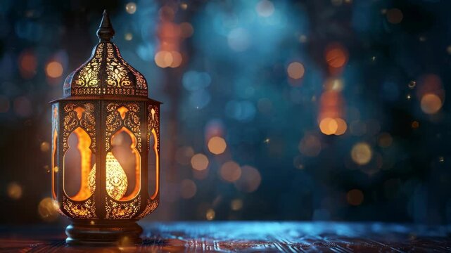 Eid al adha festive background with glowing arabic lantern illustration for celebration