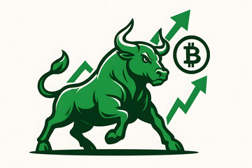 Obraz premium Bull with Candlestick Chart Transparent Vector