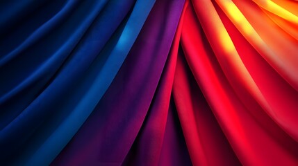 Colorful, draped fabrics in vibrant hues.