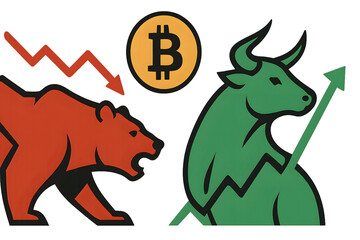 Bullish vs Bearish Market Trend Vector Design