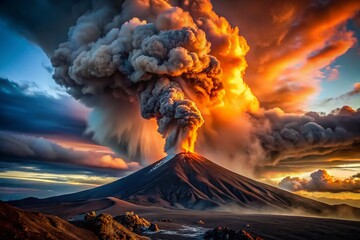 Erupting Volcano: Dramatic Tilt-Shift Landscape Photography