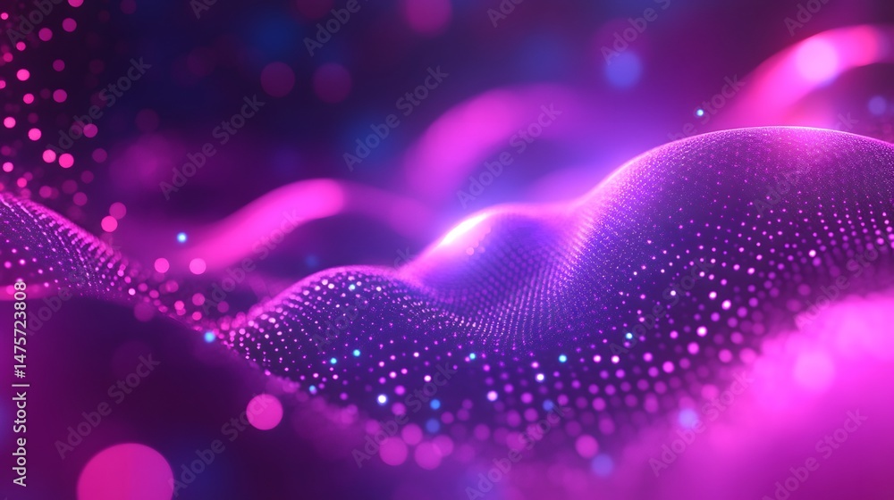 Poster abstract digital design with vibrant color patterns.