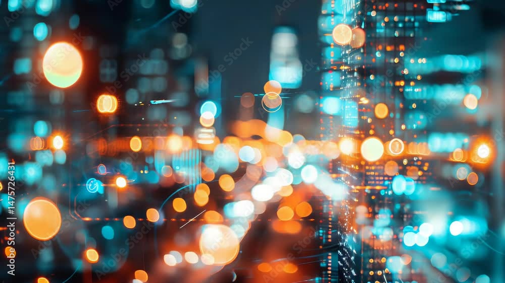 Poster modern city with high speed internet connection technology, can be used for display or montage your 
