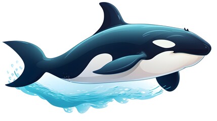 Obraz premium Creative Orca Background Cartoon Vector Illustration for Design Projects