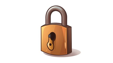 Cartoon Padlock Object Security Symbol Vector Design for Websites and Applications