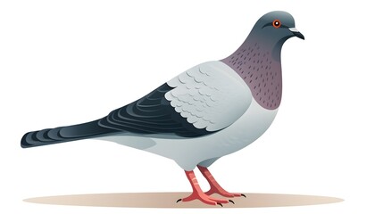 Fototapeta premium Professional Grey Dove Pigeon Isolated on White Background for Design Projects
