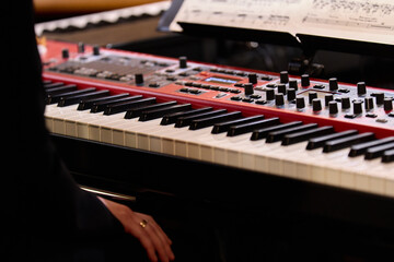 Music: Close-up of a modern stage piano 