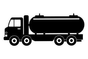 tanker truck  silhouette vector illustration white background