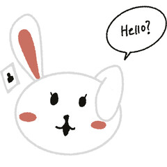전화받는 귀여운 토끼 © Ruby
